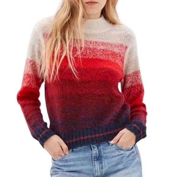 American Eagle Ombre Stripe Mock Neck Cozy Knit Sweater Size XS - Picture 1 of 10